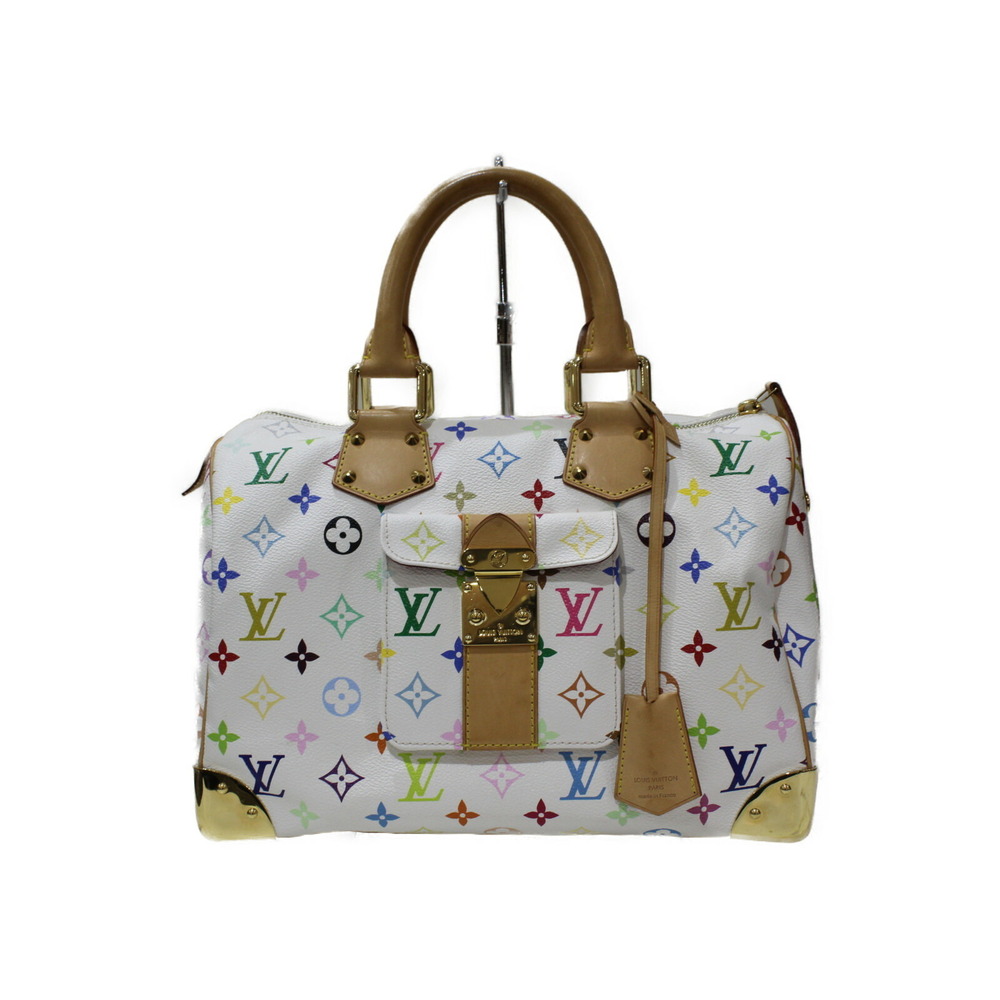 Louis Vuitton Speedy Monogram Multicolore Multicolor White Handbag Key